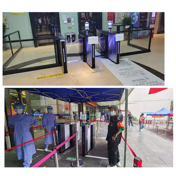 Access Control Flap Barrier Turnstile Gate SUS304 Stainless Steel For Library