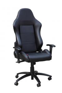 Commercial Black Leather Back Adjustable Office Chair With Nylon Castors