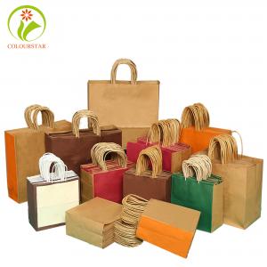 Wholesale Pantone 157g Kraft Paper Shopping Bag ISO9001 Brown Kraft Paper Bags from china suppliers