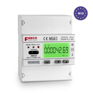 China Power Analyzer EM418 MID Approved for Energy Monitoring RS485 10 100 A 72*100*106.5mm on sale