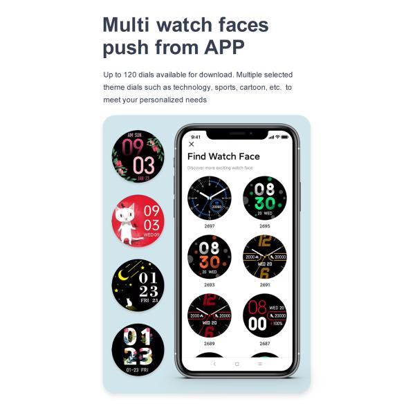 Heart Rate Monitoring 1.28 Inch Round Screen IP68 Waterproof Smartwatch BT5.0