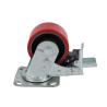 Buy cheap 100mm 4" Heavy Duty Cast Iron Core PU Caster Red Polyurethane Castors for from wholesalers