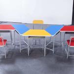 Durable Amusement Colorful Student Desk And Chair Set / Kids School Table