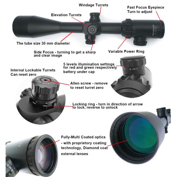 3-30x56 High Power Riflescope Hunting Spotting Scope For Tactical
