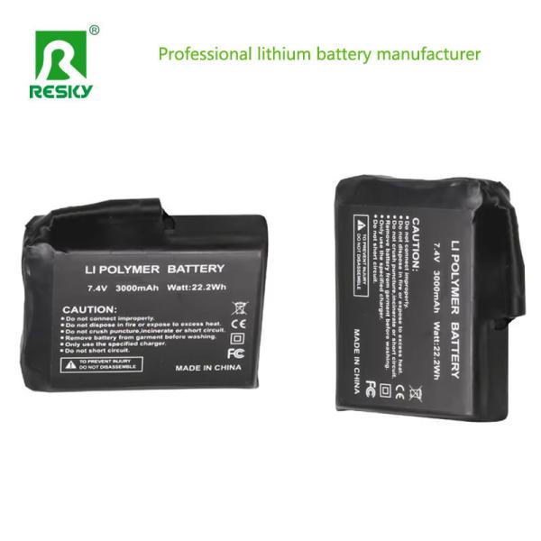 1S1P Heated Lithium Battery 3.7V 3000mAh Li-ion Power Battery For Heated Hat