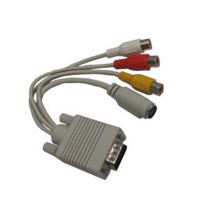 Wholesale VGA To Svideo and 3RCA Female Cable/VGA TO RCA CABLE/VGA TO Svideo cable/Y cable from china suppliers