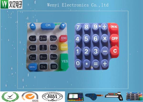 Quality Custom Silicone Rubber Keypads For 3C Items 60 Degree Silkscreen Print High Gloss for sale