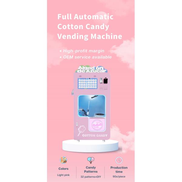 Micron Automatic 32 Fruit Flavor Small Cotton Candy Vending Machine for street food business with afforable price