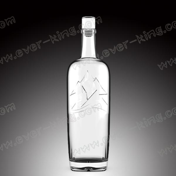 ODM Transparent 750ml Glass Liquor Bottles With Glass Top