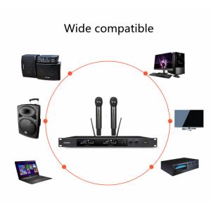 OEM Handheld Dual Channel UHF Wireless Microphone 30MHz BandWidth Multi Function