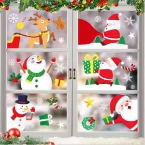 China Santa claus snowman gift stickers decorative window label paper Self-adhesive sticker on sale