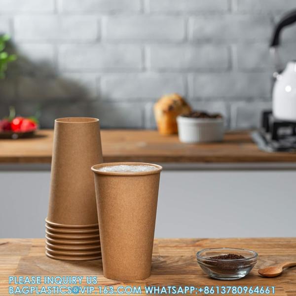 Single Wall Paper Cup Double Wall Paper Cup Ripple Wall Paper Cup Kraft Paper Hot Coffee Cups- Unbleached
