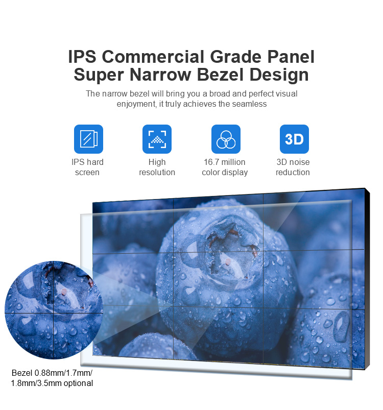 Advertising Android IOS 65 Video Wall Display 8ms Outdoor Multi Display HR65EB
