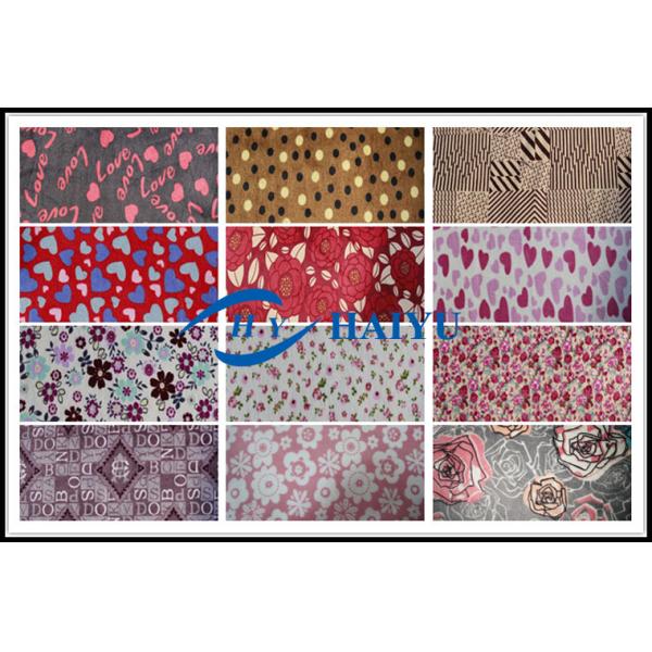 Printed Warp Knitted Velboa Fur Fabric 1.5m~2.2m Width 75D/144F Yarn Count