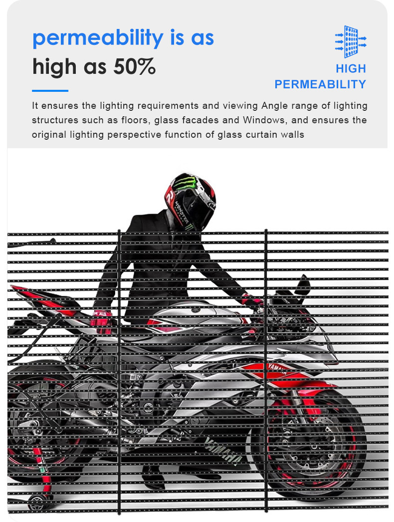 P3.9 - P7.82 LED Transparent Screen 3500nit Dynamic LED Display 3840Hz
