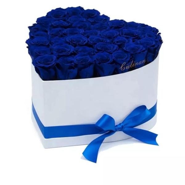 Long Lasting Preserved Rose In Box Suede Round Boxes Preserved Roses Box Gifts