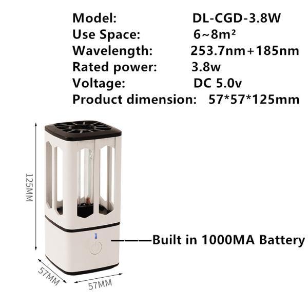 Disinfection UVC LED Lamp 3.8W 5V 1000mA Sterilizer 8000H tube Serving Time