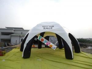 Wholesale 10m Span Inflatable Airtight Spider Event Tent Black PVC Frame Posts With White Printed Roof from china suppliers