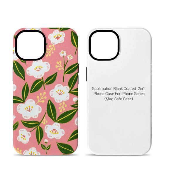 2 In 1 Magsafe Wireless Charging 3D Sublimation Tough Magnetic Phone Case For IPhone 15 16 Pro Max