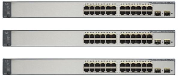 Quality WS-C3750V2-24PS-S  POE Network Switch , 24 Way Poe Switch Energy Efficient for sale