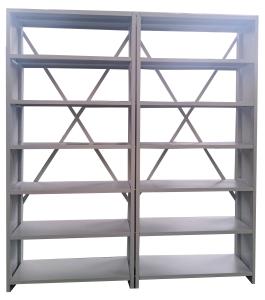 China Double Upright Single Sided Metal Open Bookshelf on sale