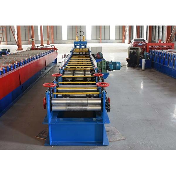Automatic C Shape Purlin Roll Forming Machine Blue Color Galvanized Coil Material