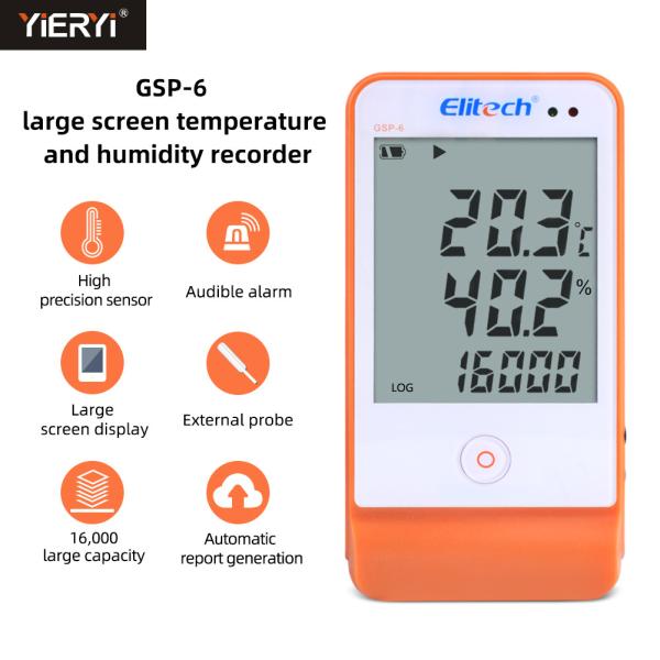 GSP 6 USB Temperature Humidity Data Logger Recorder For Refrigerated Cold Chain