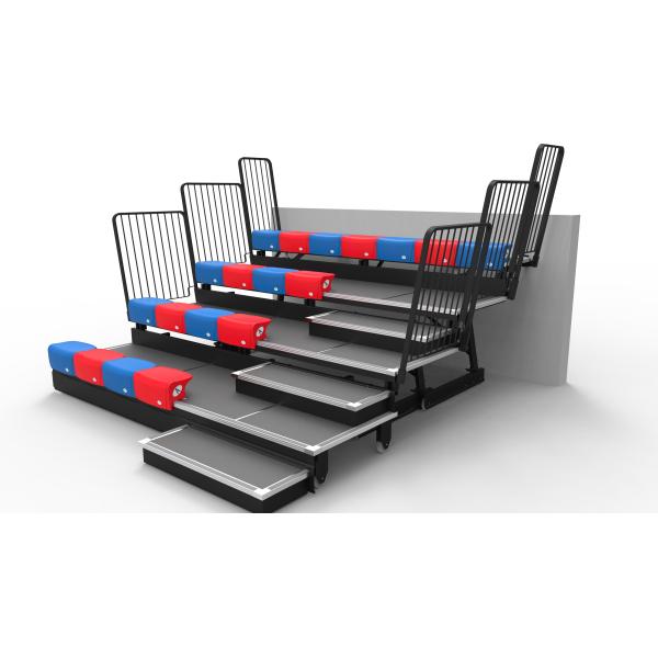 Yellow Gray Bench 7 Rows 250mm Retractable Theater Seating