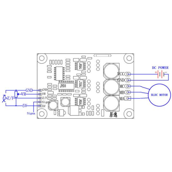 BLDC Motor Driver Board with 12-36VDC Input 500W Maximum Power and 15A Maximum Current for Electric Bikes and Auto-doors