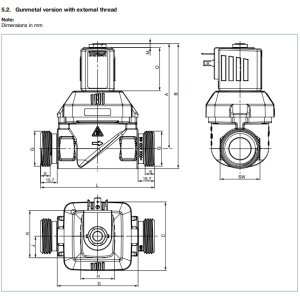 Servo-assisted 2/2-way Diaphragm Valve with Steel Material and Brass Solenoid Valve