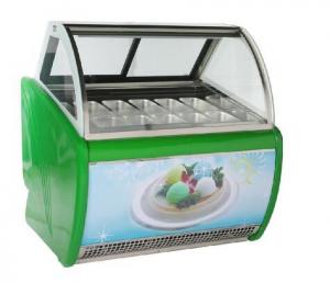 China 14 Pans Stainless Steel Pastry Shop Ice Cream Display Freezer on sale