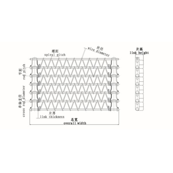 Anti Corrosion Hotel Decorative Stainless Steel 304 Spiral wire Mesh Belt