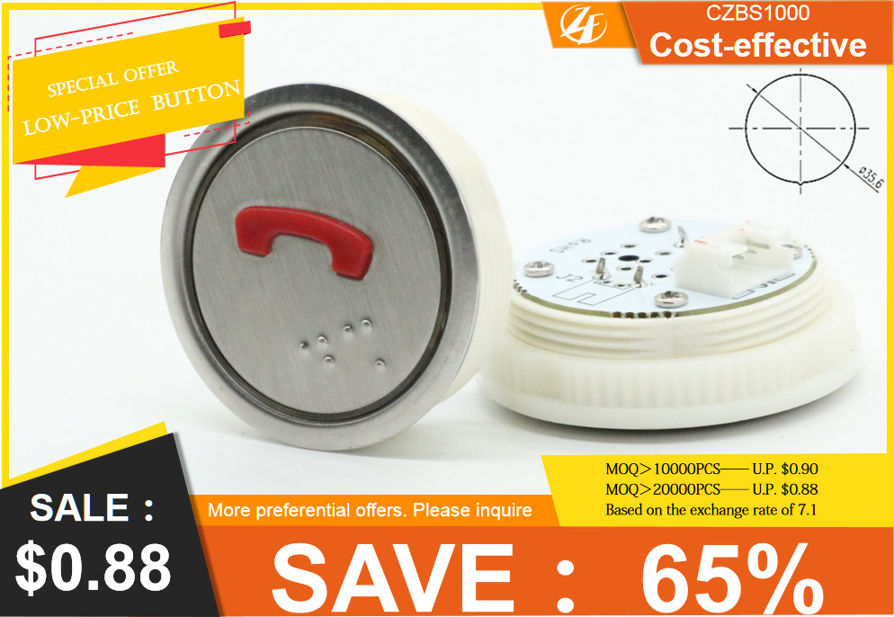 Lift Parts Elevator Round Push Button Lift Landing Button Elevator LOP COP Button