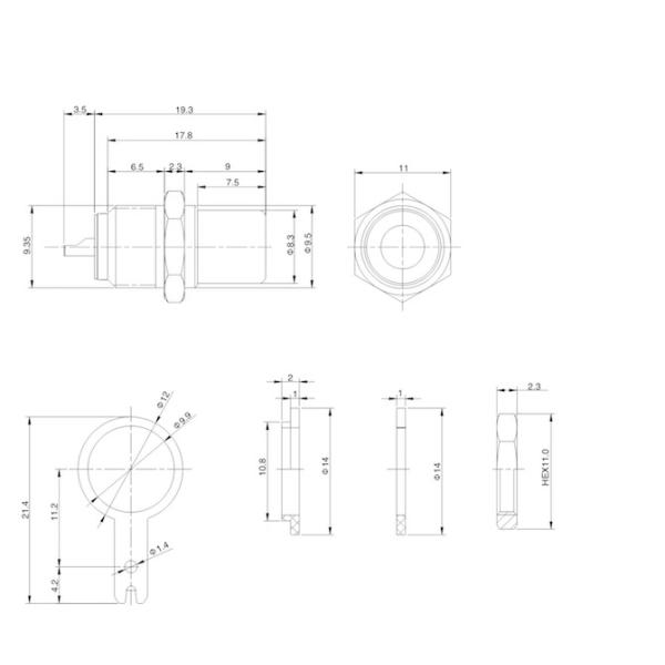 Brass Alloy Body RCA Connector Socket 50Hz brass Pin pom Washer