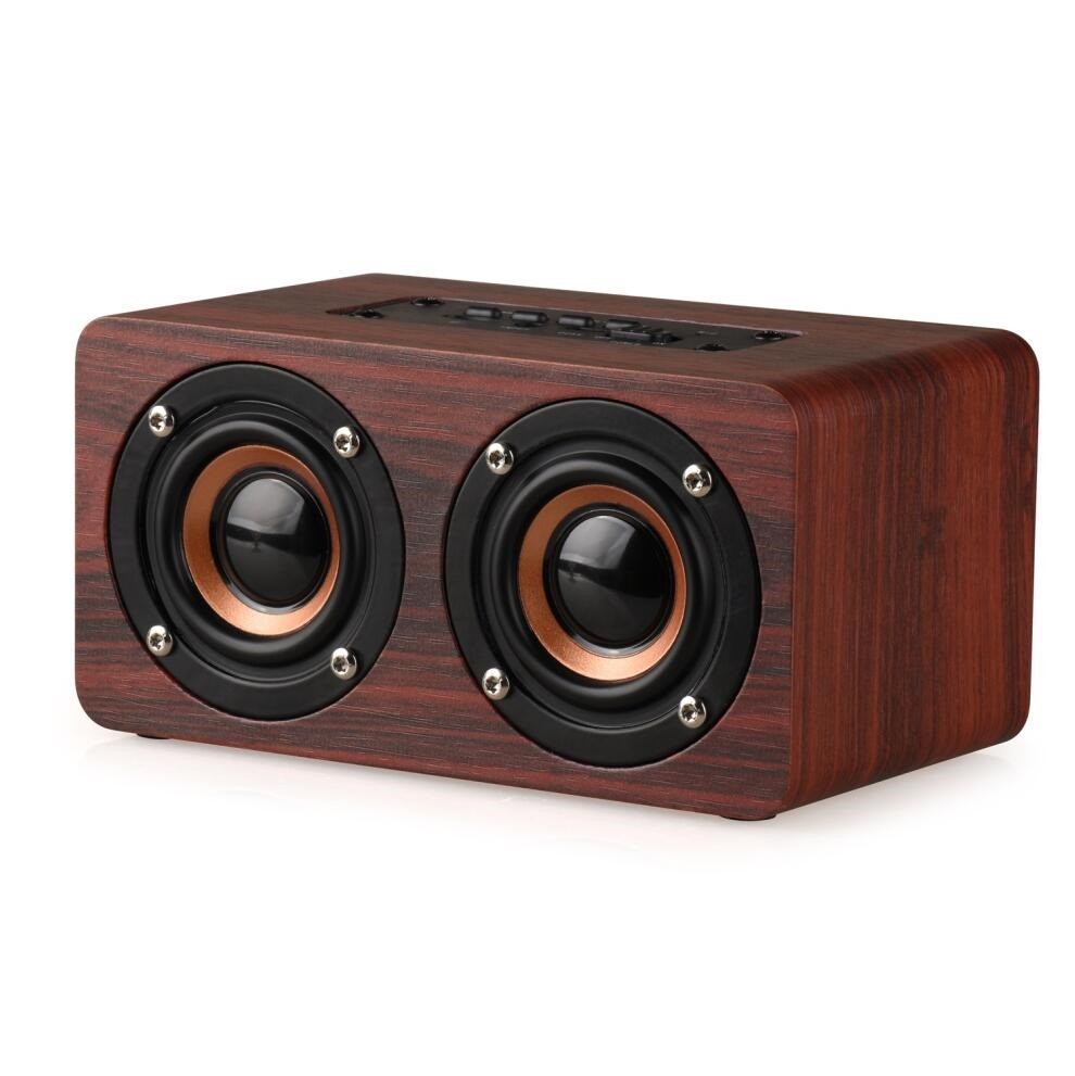 Retro Wood Bluetooth Speaker Wireless Speaker Support AUX TF Card for Smartphone