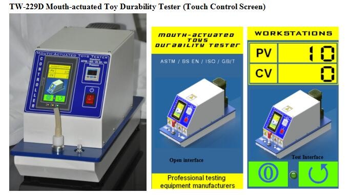 Option - EN71-8.17-1 Mouth Actuated Toy Durability Tester Touch Screen Control