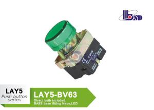 China 400V DC Green Illuminated Push On Push Off Switch / Led Momentary Switch on sale