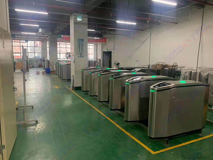 Dual DC Brushless Motor Flap Turnstile Gate With Temperature Monitoring Access Control System