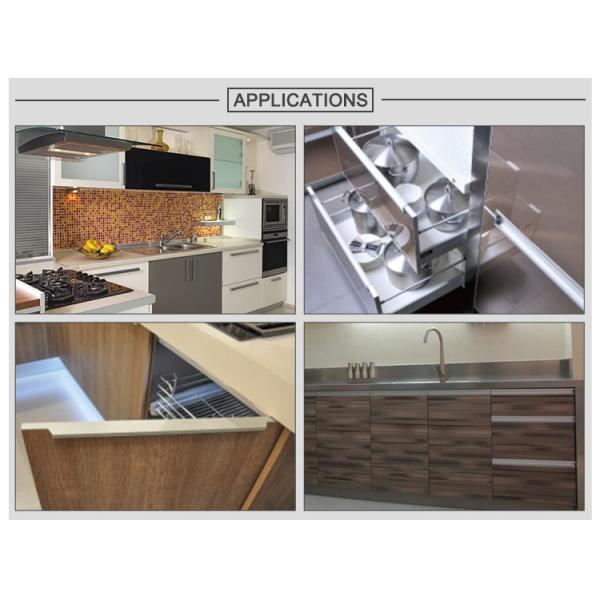 Kitchen Aluminium Cupboard Handles , T3 AA6063 Extruded Drawer Pulls
