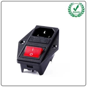 Wholesale LZ-14-F10 10A 250V 3 Pin IEC320 C14 AC Inlet Male Plug Power Socket With Fuse Switch from china suppliers
