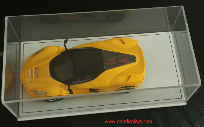 New Design Acrylic Model Car Display Box Perspex Toy Display Case W/ PU Bottom Plexiglass Display Box