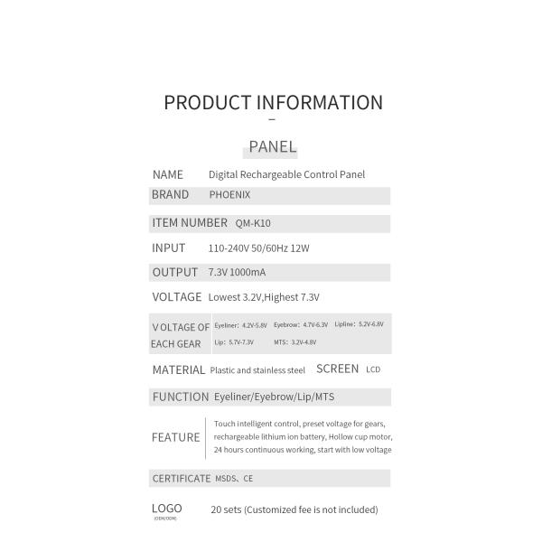 PMU Gold Microblading Permanent Makeup Machine Hollow Cup Motor