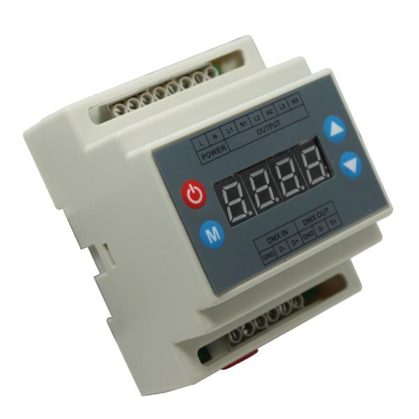 Quality AC90-240V 3 Way RGB led light controller DMX Triac Dimmer 0-10V 1A Maximum Output Each Channel for sale
