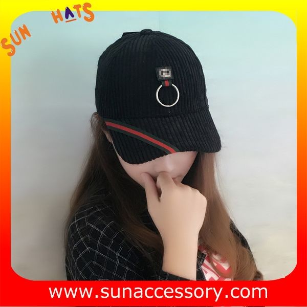 QF17046 Sun Accessory customized corduroy baseball cap, embroidered logo on the cap