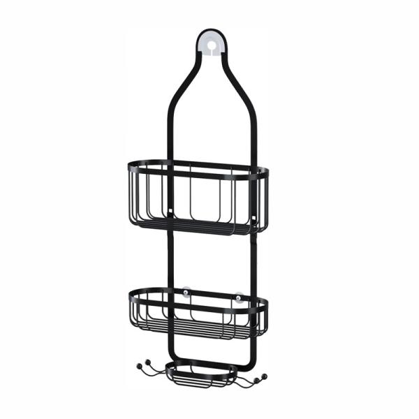 Rustproof Black Over Head Shower Caddy Bathroom Hanging Shower Organizer with Hooks