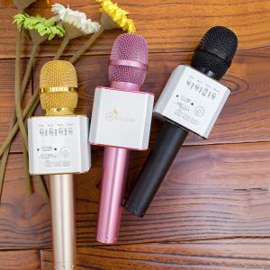 Wholesale 2017 new arrivals Mobile Bluetooth Speakers mini Bluetooth handheld microphone karaoke MICGEEK Q9 from china suppliers