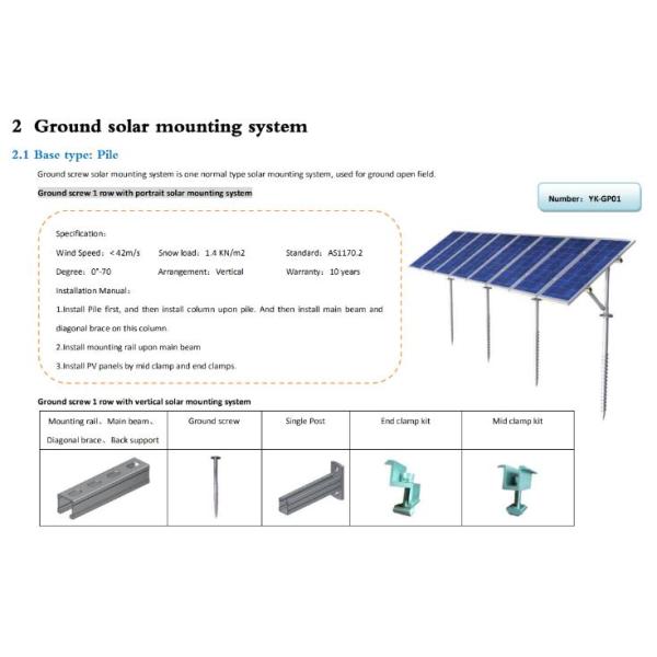 Customized solar panel ground mounting bracket system
