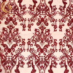 Wholesale Shining Sequins Wedding Dress Lace Fabric 3D Heavy Beaded from china suppliers