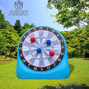 6ft PVC Inflatable Football Dart Board Blue Soccer Dart For Giant Yard Games