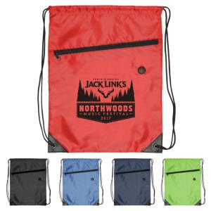Red Durable Printed Drawstring Bags / Promotional Drawstring Backpacks